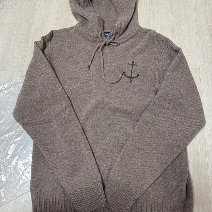 [BUNJANG] Ganci Uluns Merino Wool Knit Hooded Sweater - Beige (M) / [M] 건지울른스 메리노 울 니트 후드 스웨터 - 베이지