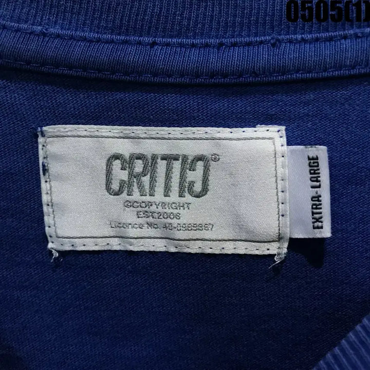 [BUNJANG] Critic Blue Short-Sleeve T-Shirt XL / 크리틱 블루 반팔 티셔츠 XL
