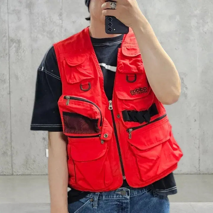 [BUNJANG] Adidas Adventure 90s Multi-Pocket Fishing Vest (Size 100) / 90S 아디다스 피싱 베스트 조끼 M0448