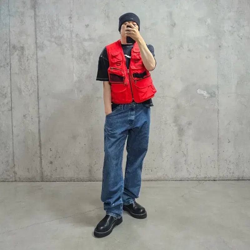 [BUNJANG] Adidas Adventure 90s Multi-Pocket Fishing Vest (Size 100) / 90S 아디다스 피싱 베스트 조끼 M0448