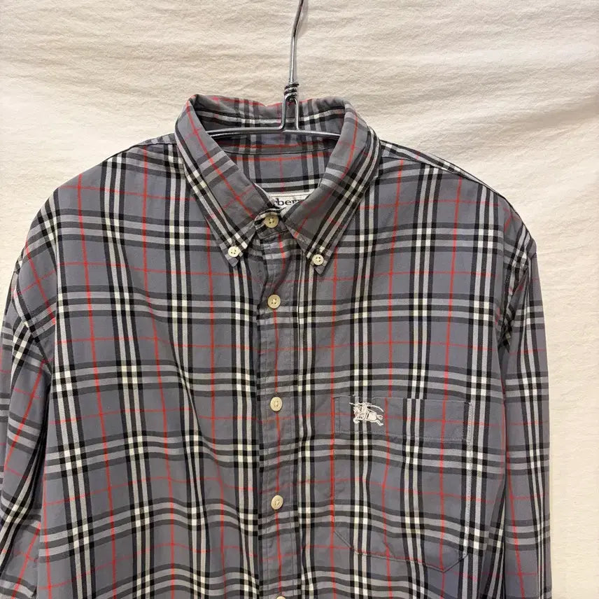 [BUNJANG] Burberry Check Long-Sleeve Shirt Grey / 버버리 체크 셔츠 그레이 긴팔
