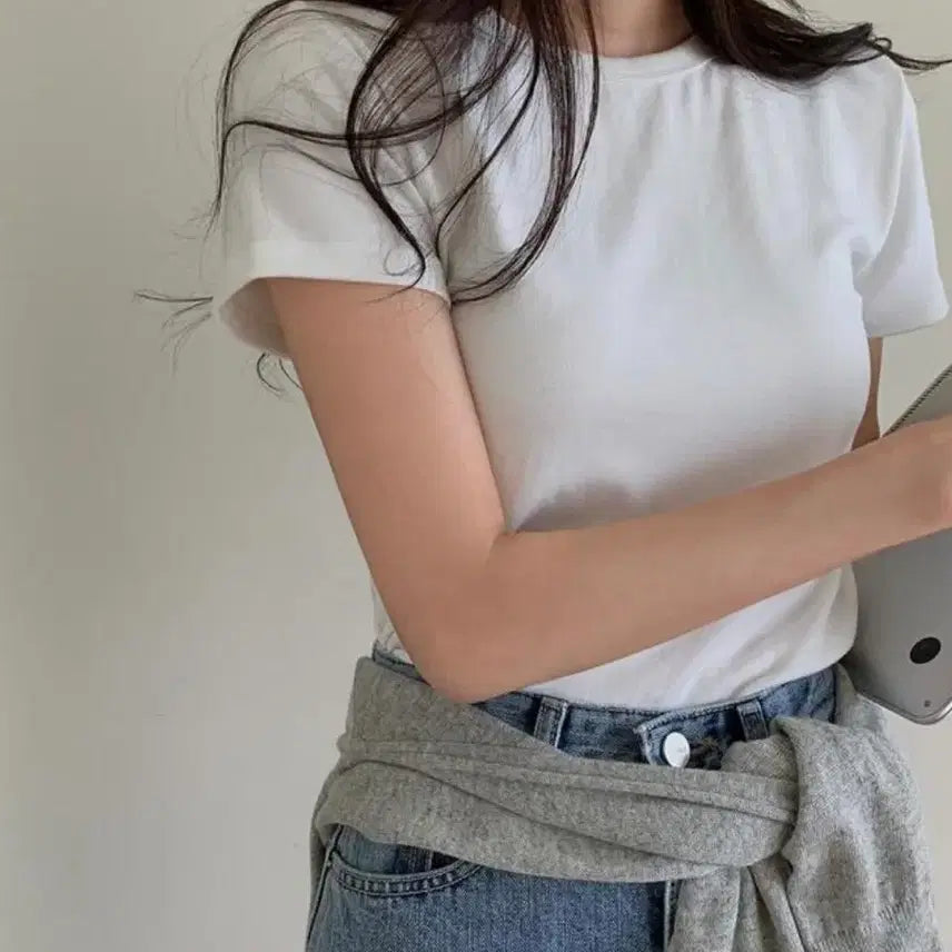 [BUNJANG] Basic Short Sleeve T-Shirt / 베이직 반팔 티셔츠