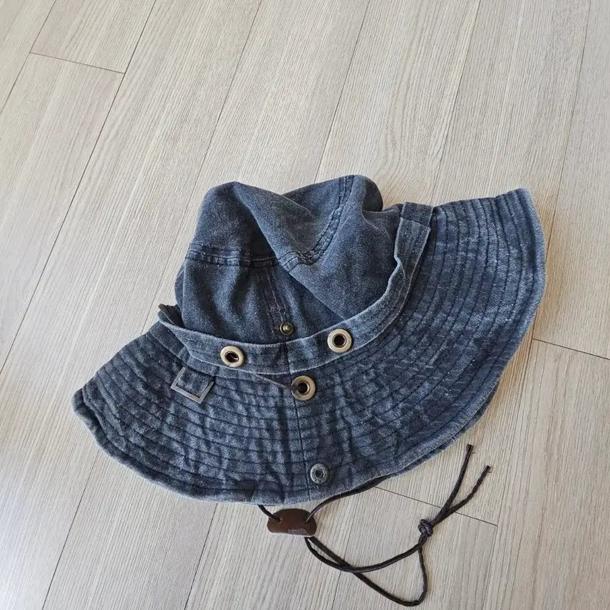[BUNJANG] Vintage Washed Western Cowboy Bucket Hat Dark Grey 57-58cm / 빈티지 워싱 웨스턴 카우보이 모자 버킷햇  다크그레이 57~58cm