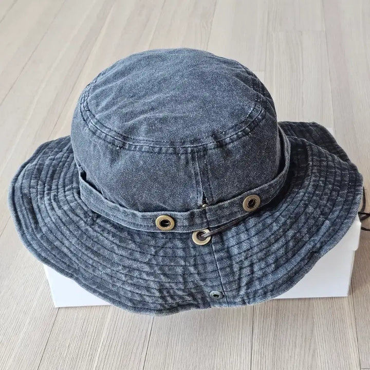 [BUNJANG] Vintage Washed Western Cowboy Bucket Hat Dark Grey 57-58cm / 빈티지 워싱 웨스턴 카우보이 모자 버킷햇  다크그레이 57~58cm