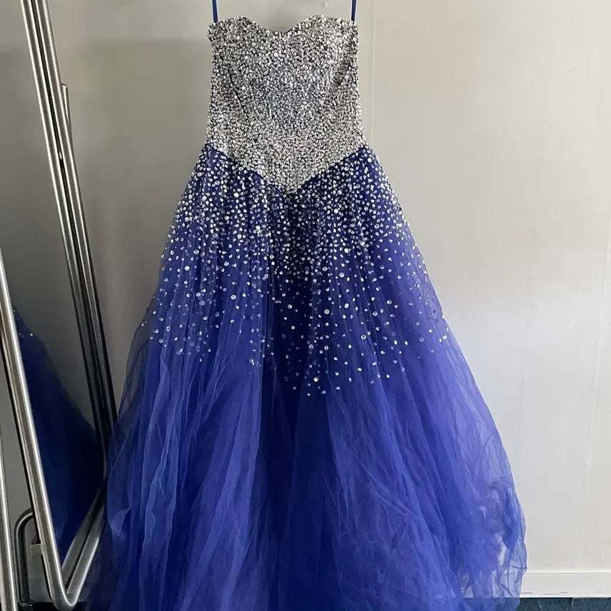 [BUNJANG] Deep Blue Performance Dress Corset Waist Adjustable / 딥 블루 연주드레스 드레스, 졸업연주, 위클리, 성악,합창단,코르셋,