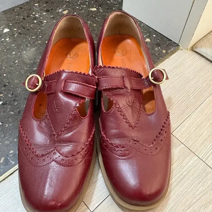 [BUNJANG] Veronica P London Burgundy Leather Loafers Size 37 / 베로니카포런던 로퍼 37