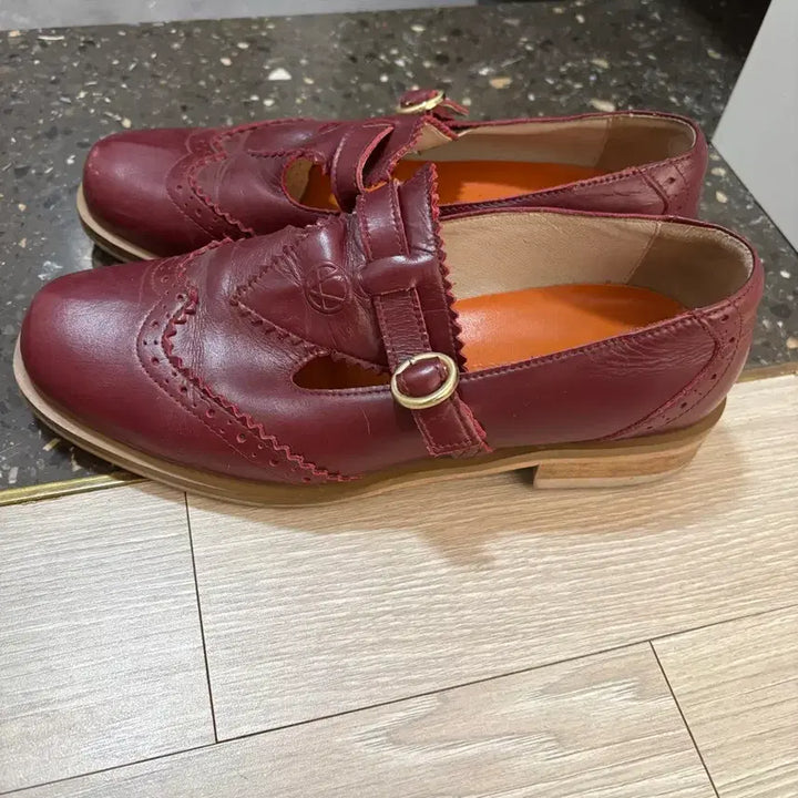 [BUNJANG] Veronica P London Burgundy Leather Loafers Size 37 / 베로니카포런던 로퍼 37