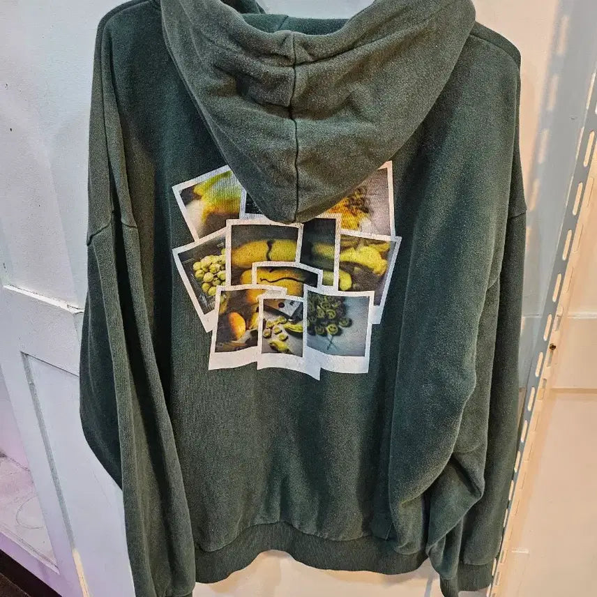 [BUNJANG] Polaroid Smile Hoodie Green / <만원빈티지>폴라로이드 스마일 후드티 그린