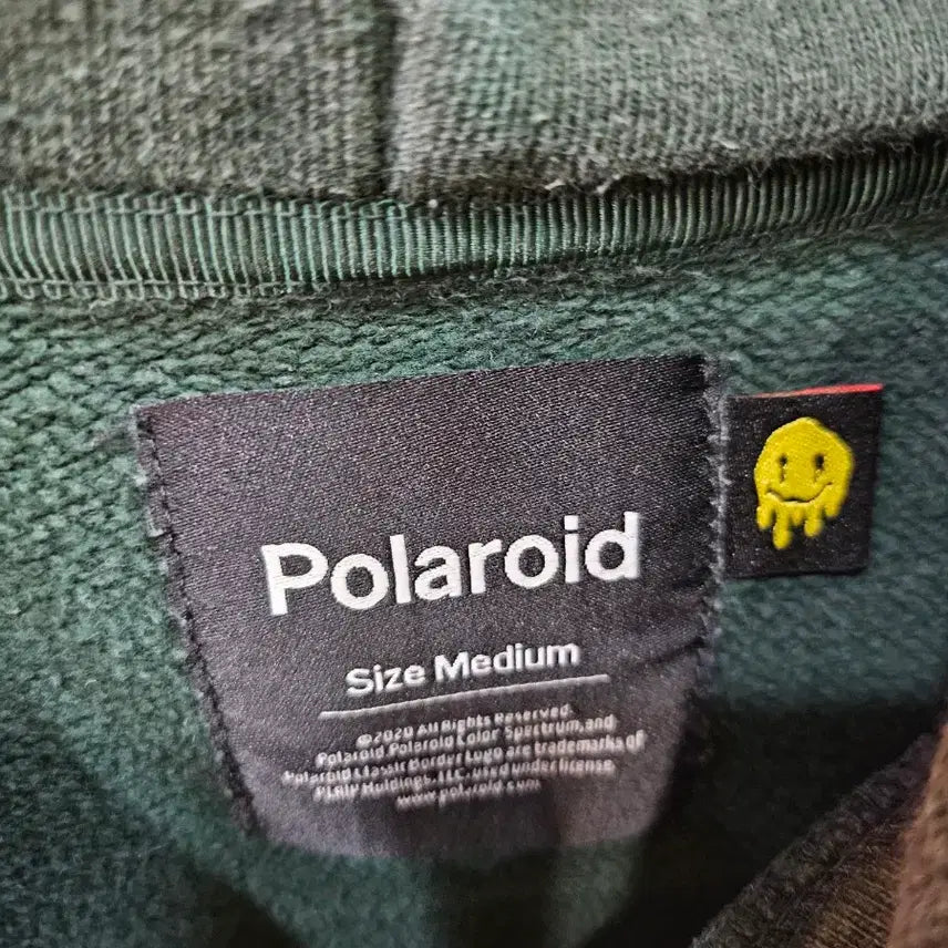 [BUNJANG] Polaroid Smile Hoodie Green / <만원빈티지>폴라로이드 스마일 후드티 그린