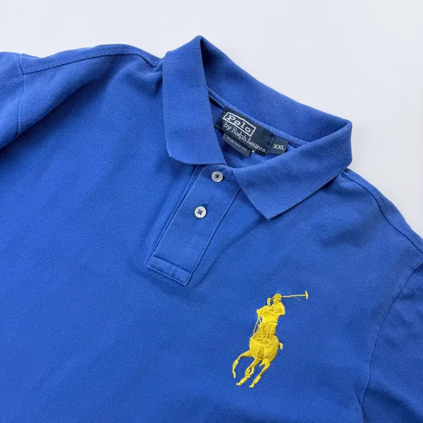 [BUNJANG] Polo Ralph Lauren Big Pony Blue Polo Shirt / 폴로 랄프로렌 빅포니 블루 카라티