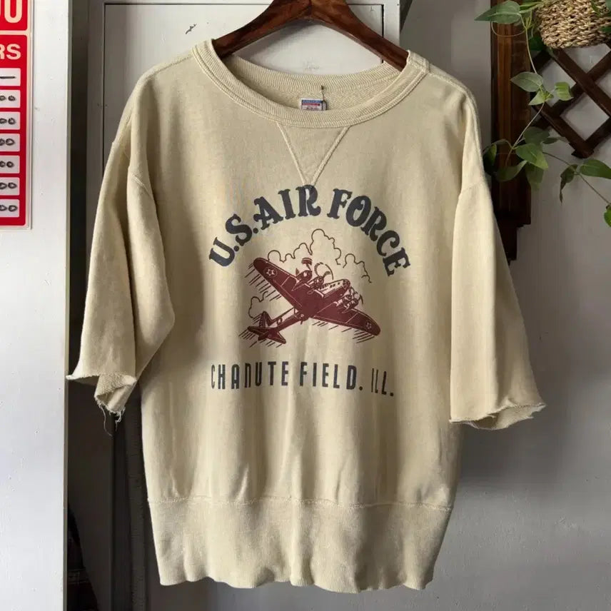 [BUNJANG] Doubleworks Warehouse U.S. Air Force Cut-off Half Sweatshirt / [M]더블웍스 웨어하우스 U.S AIR FORCE 컷오프 하프 스웻셔츠