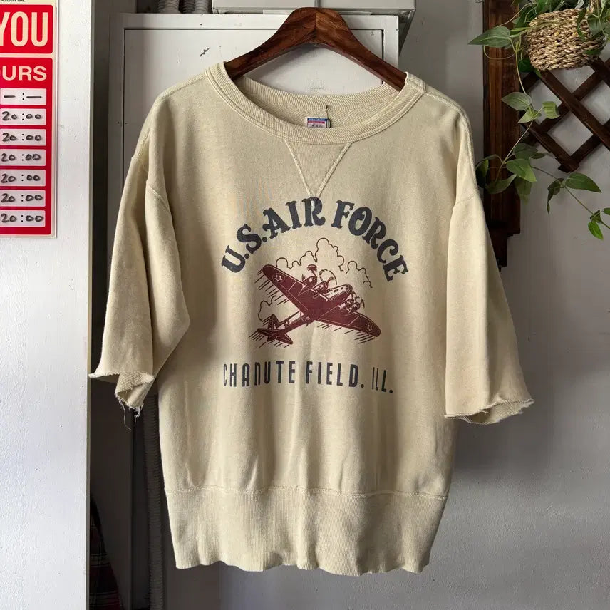 [BUNJANG] Doubleworks Warehouse U.S. Air Force Cut-off Half Sweatshirt / [M]더블웍스 웨어하우스 U.S AIR FORCE 컷오프 하프 스웻셔츠