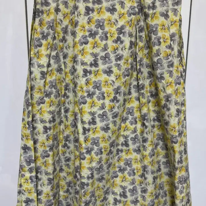 [BUNJANG] Flower Pattern Yellow Cotton Long Dress / 플라워 패턴 옐로우 면바스락롱 원피스