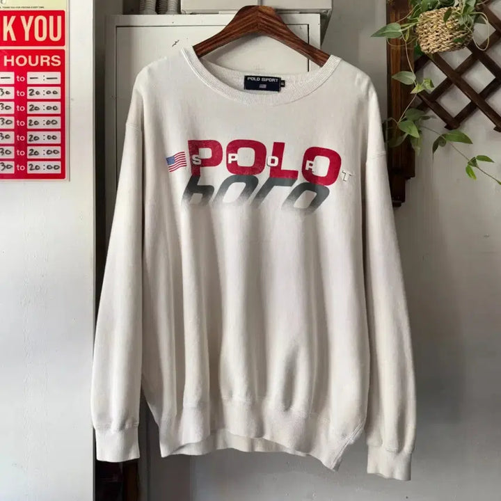 [BUNJANG] Polo Sport Spellout Printing Sweatshirt / [XL]90&