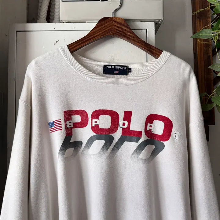 [BUNJANG] Polo Sport Spellout Printing Sweatshirt / [XL]90&