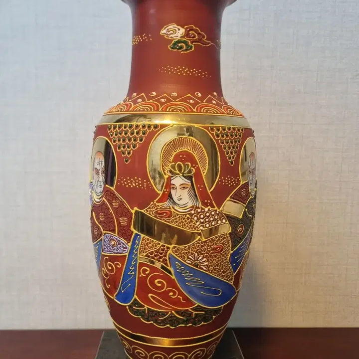 [BUNJANG] Moriage Goldergure Figure Vase / [일본 수출용 도자기]  일본 모리야게 금채 인물문 화병
