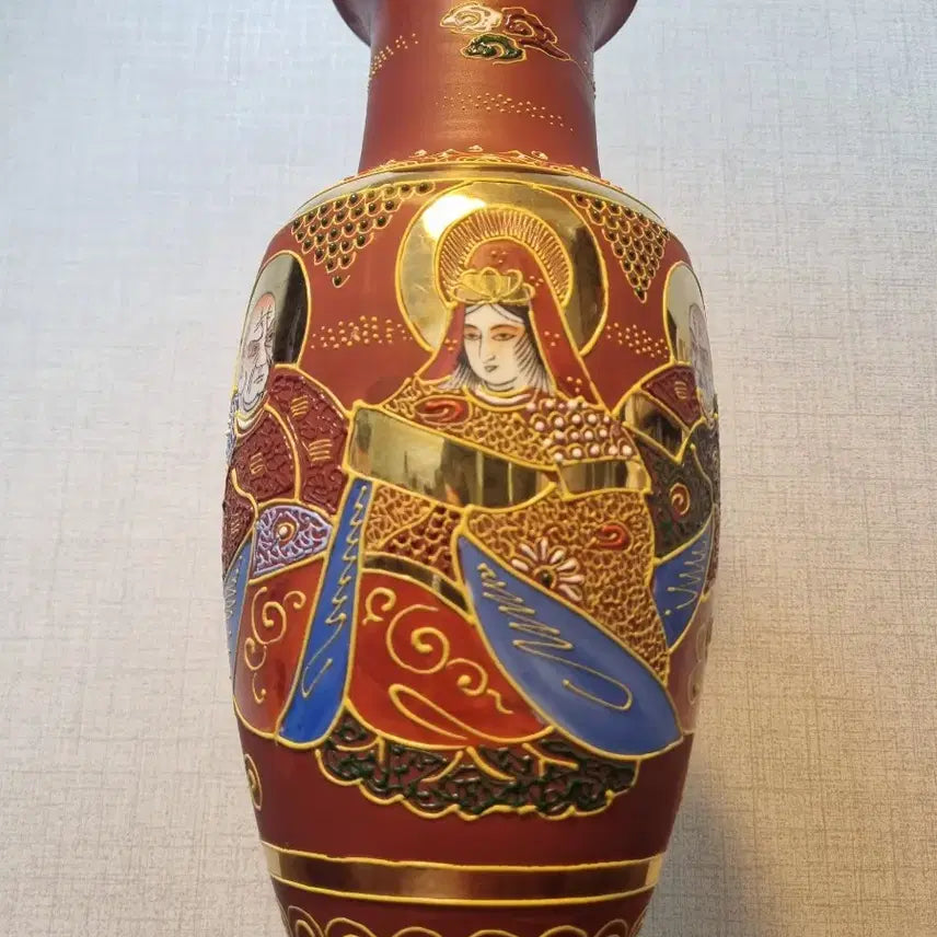 [BUNJANG] Moriage Goldergure Figure Vase / [일본 수출용 도자기]  일본 모리야게 금채 인물문 화병