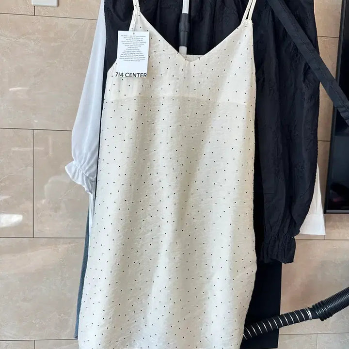 [BUNJANG] 714center Polka Dot Silk Slip Dress / 새상품) 714center 도트 슬립 나시 원피스 도트 실크 원피스