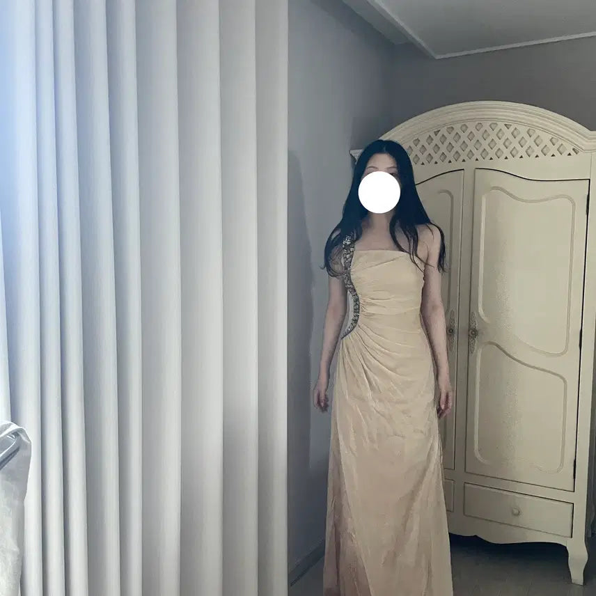 [BUNJANG] Elegant Slim Fit One-Shoulder Chiffon Performance Dress / 슬림핏 연주드레스, 졸업연주,악기연주, 플룻, 바이올린,성악 등 합창단