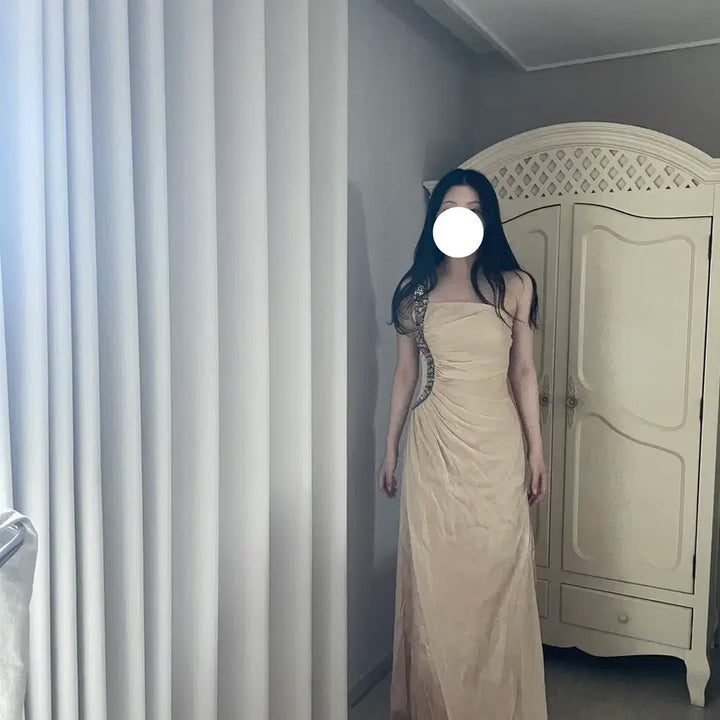 [BUNJANG] Elegant Slim Fit One-Shoulder Chiffon Performance Dress / 슬림핏 연주드레스, 졸업연주,악기연주, 플룻, 바이올린,성악 등 합창단