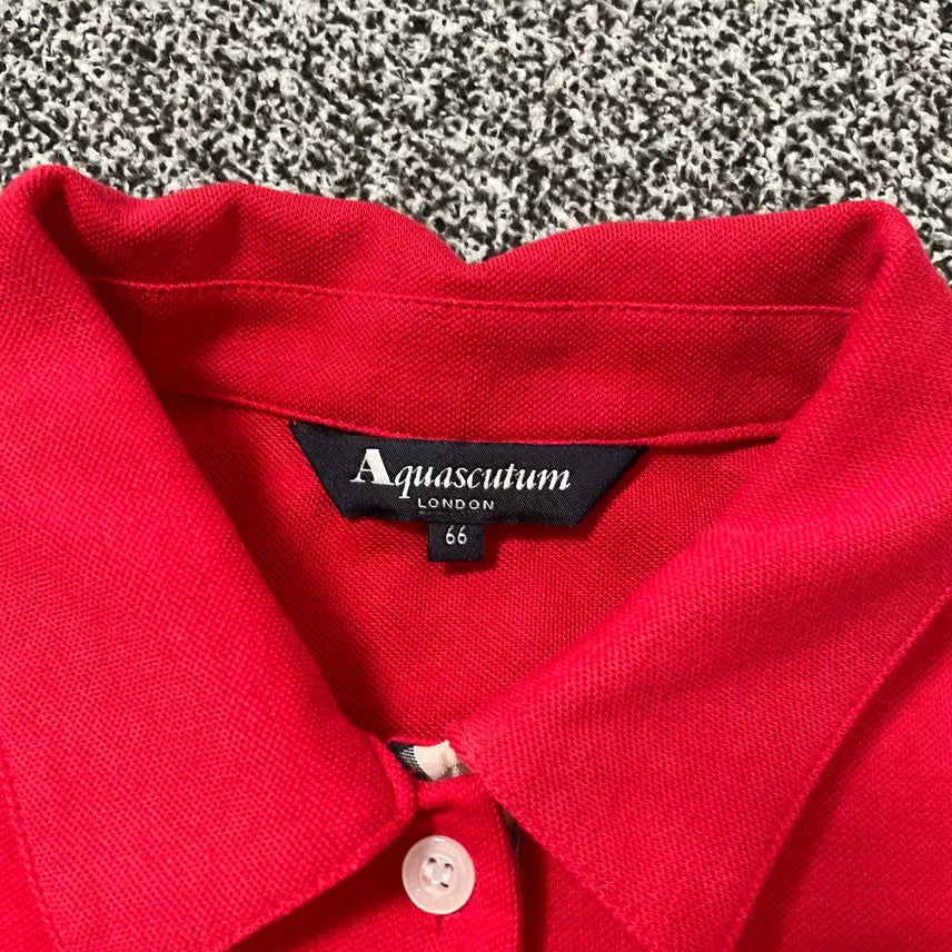[BUNJANG] Aquascutum Vintage Polo Shirt Red / 빈티지9. Aquascutum 폴로 카라 티셔츠 피케티 반팔 티셔츠 레드