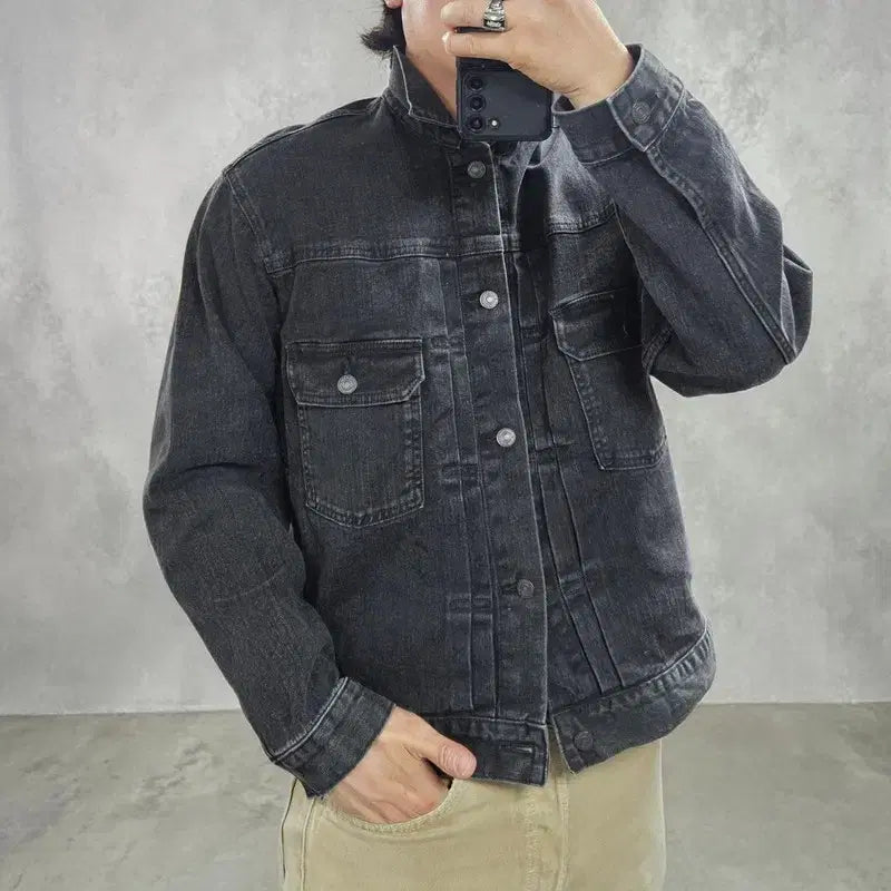 [BUNJANG] Uniqlo U Black Denim Trucker Jacket / 유니클로 재팬 2세대 청자켓 M0442