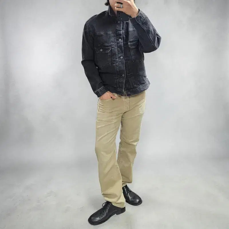 [BUNJANG] Uniqlo U Black Denim Trucker Jacket / 유니클로 재팬 2세대 청자켓 M0442