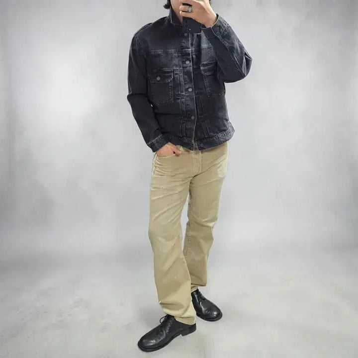 [BUNJANG] Uniqlo U Black Denim Trucker Jacket / 유니클로 재팬 2세대 청자켓 M0442