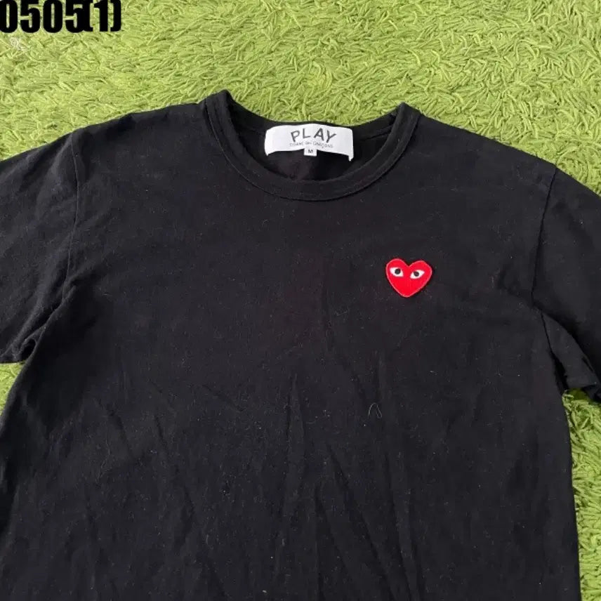 [BUNJANG] Comme des Garçons PLAY Black Short Sleeve T-Shirt M / 꼼데가르송 플레이 검정 반팔 티셔츠 M