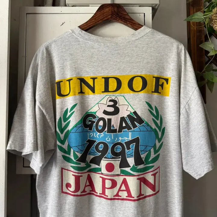 [BUNJANG] 1997 UNDOF GOLAN Melange Printing T-Shirt / [L]1997 UNDOF JAPAN GOLAN 멜란지 프린팅 티셔츠