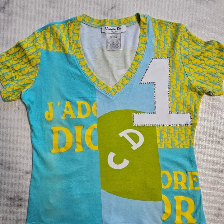 [BUNJANG] Dior John Galliano 2005 S/S Cubic Logo T-Shirt / 05SS Dior John Galliano Archive 큐빅 티셔츠