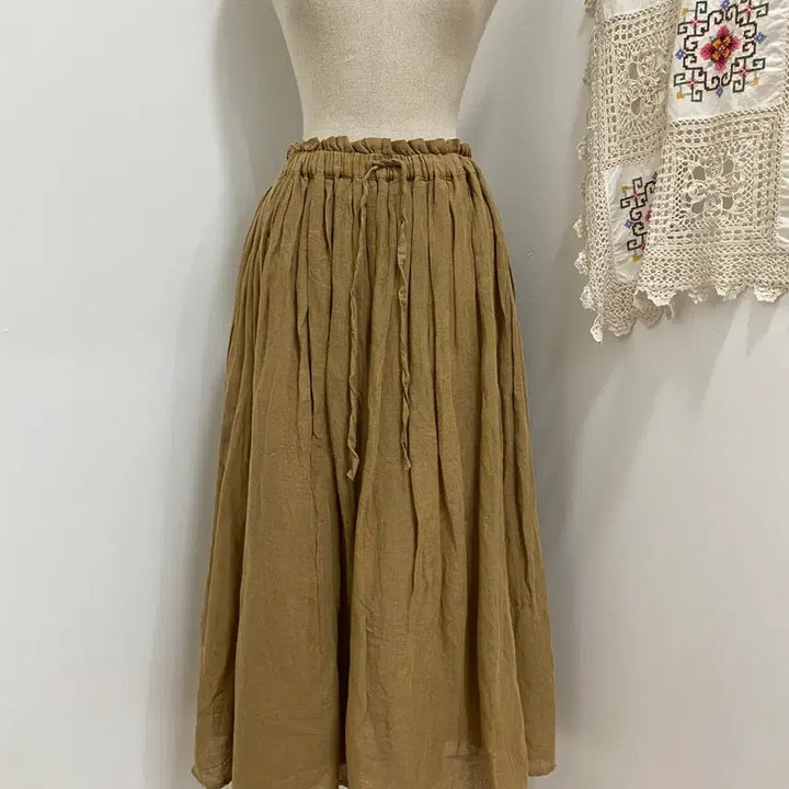 [BUNJANG] Nico and Beige Linen Banding Long Skirt / Nico and 베이지린넨 밴딩롱스커트