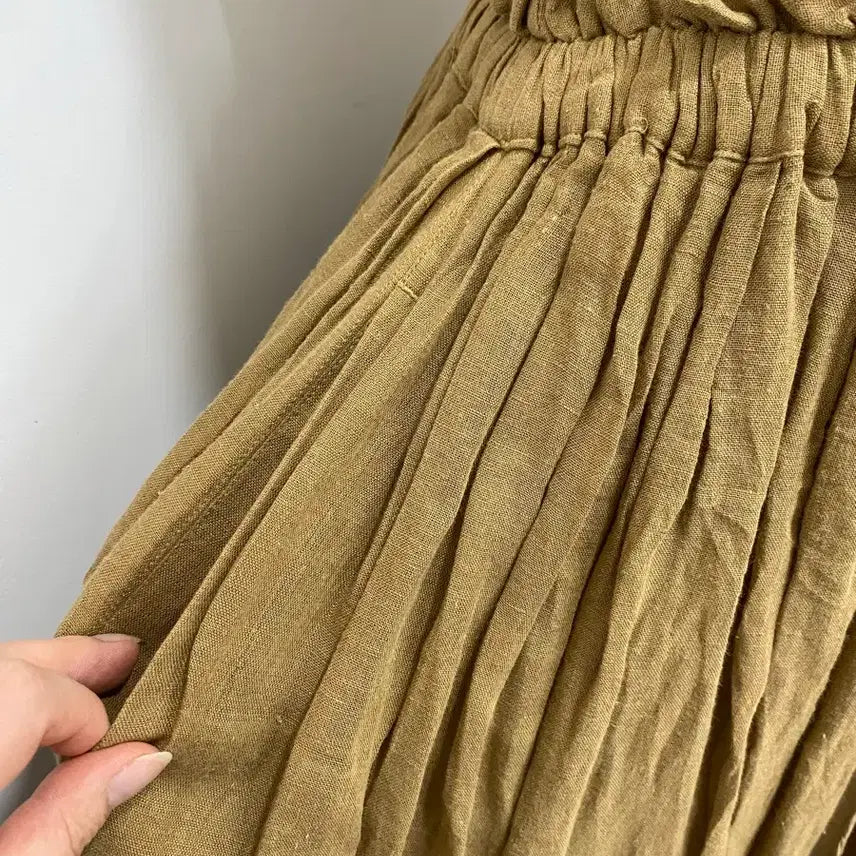 [BUNJANG] Nico and Beige Linen Banding Long Skirt / Nico and 베이지린넨 밴딩롱스커트