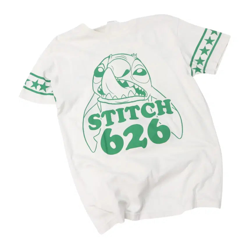 [BUNJANG] Disney Stitch 626 Green Graphic T-Shirt (L) / Disney 디즈니 빈티지 스티치 626 그린 그래픽 반팔티셔츠 (L)