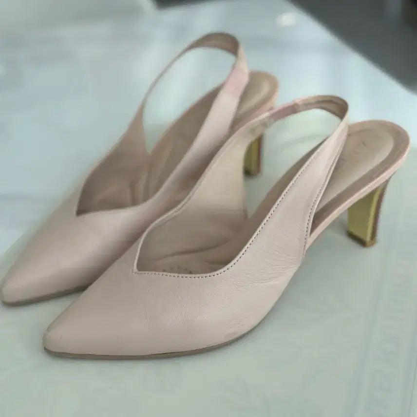 [BUNJANG] Tandy Slingback Heels Pink Leather Size 235 / 슬링백 구두 텐디 235