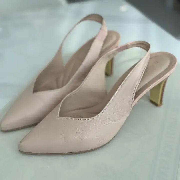 [BUNJANG] Tandy Slingback Heels Pink Leather Size 235 / 슬링백 구두 텐디 235