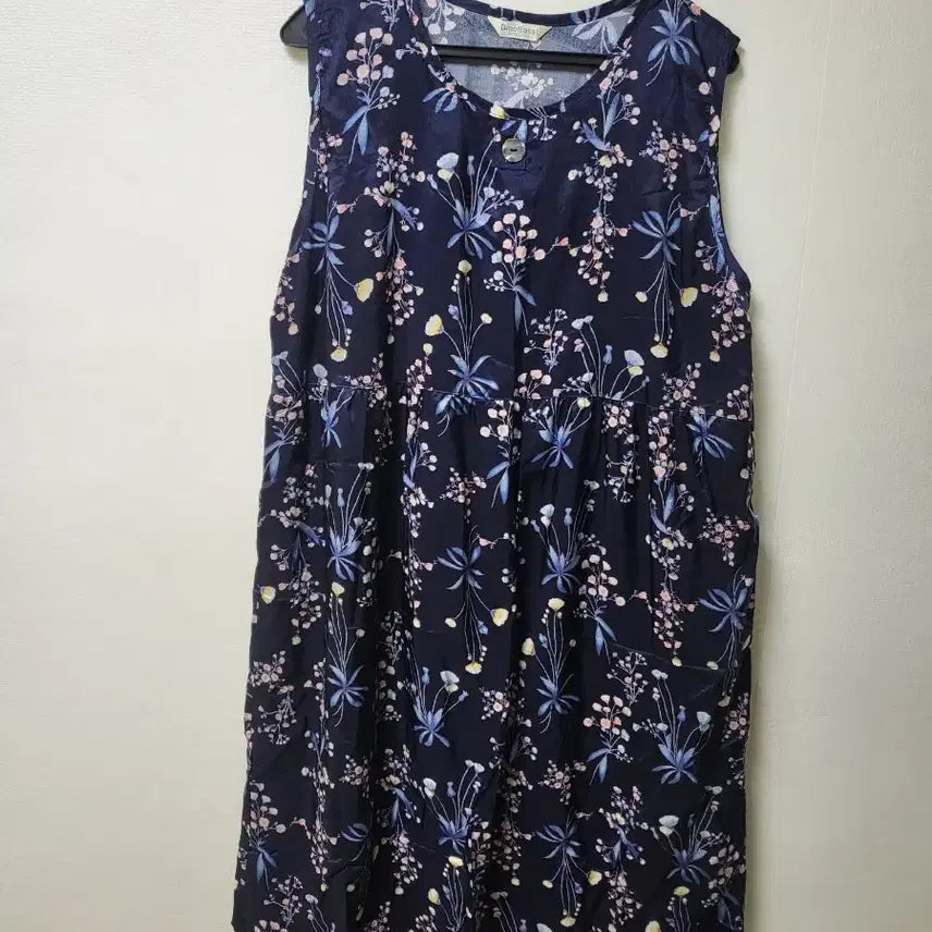 [BUNJANG] Punggi Inyeon Long Dress (Navy Floral) / 풍기인견 롱 원피스 95-100