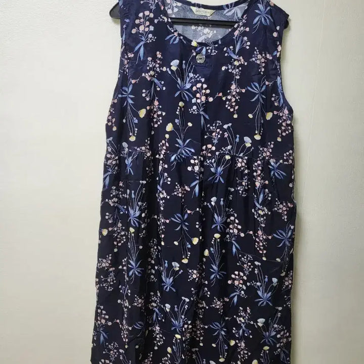 [BUNJANG] Punggi Inyeon Long Dress (Navy Floral) / 풍기인견 롱 원피스 95-100