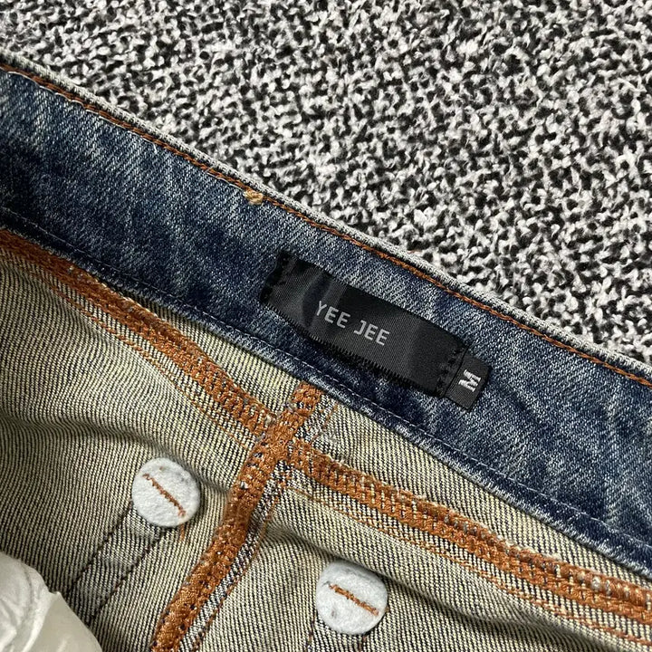 [BUNJANG] Vintage9 Yee Jee Semi-Wide Washed Denim Pants / 빈티지9. YEE JEE 세미와이드 데님팬츠 청바지 워시드 진