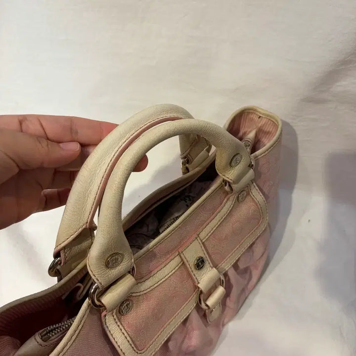 [BUNJANG] Celine Trio-Celine Canvas Tote Bag Baby Pink / 셀린느 베이비핑크 트리오페 캔버스 토트백 가방