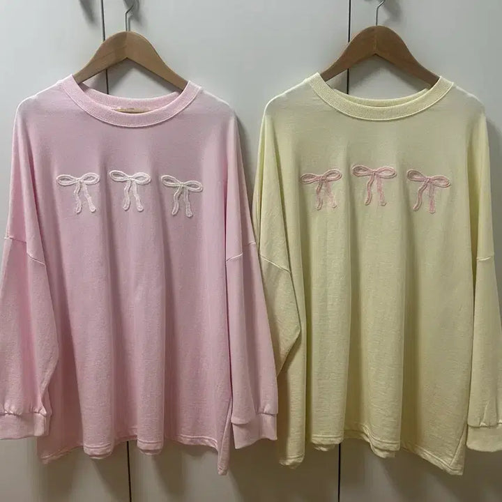 [BUNJANG] Ribbon Sweatshirt Set - New Arrival / 재고정리) 리본 맨투맨 세트 - 새상품