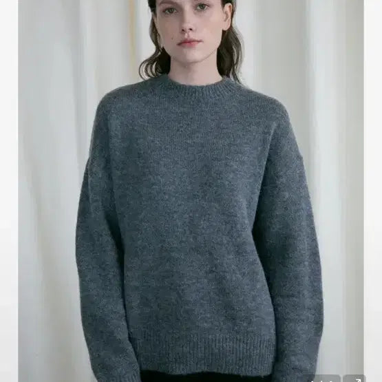 [BUNJANG] Dunst Hairy Mock Neck Knit Sweater Grey M / [새상품]던스트 헤어리 모크넥 니트 스웨터 그레이 m사이즈