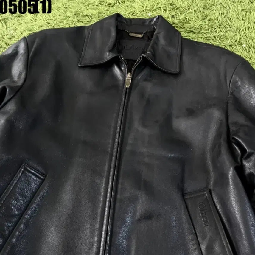 [BUNJANG] OLZEN Black Lambskin Leather Jacket / OLZEN 올젠 블랙 레더자켓 소가죽 가죽자켓 자켓 95