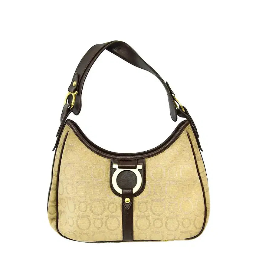 [BUNJANG] Salvatore Ferragamo Gancini Pattern Hobo Bag (Authentic) / 페라가모 간치니 패턴 호보백(정품)