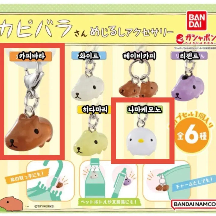 [BUNJANG] Capybara-san Marking Accessory Gacha [Capybara-san + Namakemono] Bundle Set / 카피바라상 메지루시 마킹 악세서리 가챠 [카피바라상 + 나마케모노]
