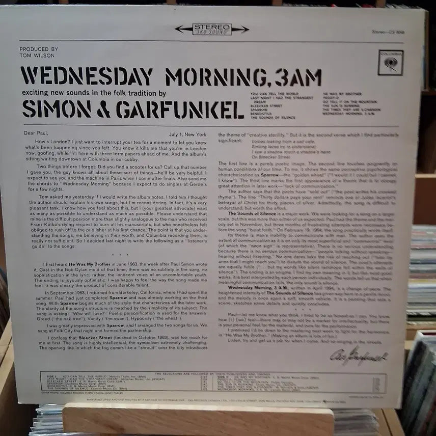 [BUNJANG] Simon &amp; Garfunkel Wednesday Morning 3AM LP / 사이먼 앤 가펑클 Wednesday Morning 3AM LP