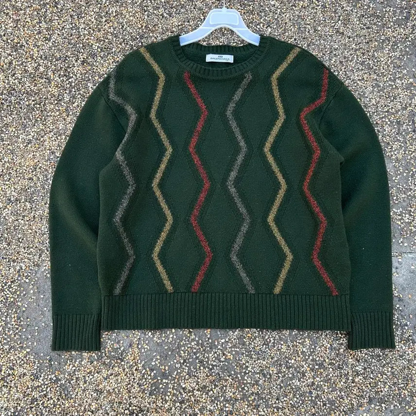 [BUNJANG] Balenciaga Vintage Pattern Knit Sweater / 발렌시아가 빈티지 패턴 니트