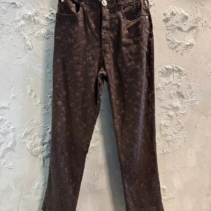 [BUNJANG] Versace Jeans Couture Flower Jacquard Pants Brown / 28 베르사체VERSACE 진 쿠튀르 플라워 자카드 팬츠 브라운
