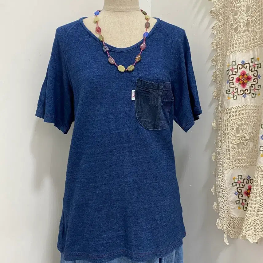 [BUNJANG] Blue Trick Patch Short Sleeve T-Shirt / Blue Trick 패치 반팔T