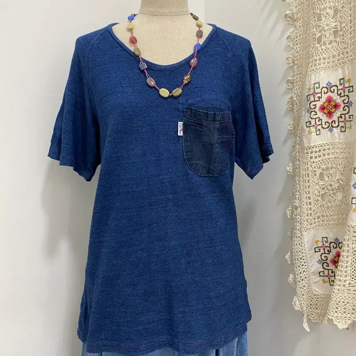 [BUNJANG] Blue Trick Patch Short Sleeve T-Shirt / Blue Trick 패치 반팔T